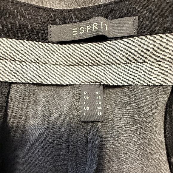 ESPRIT Side Tabs Cuff Trousers Gray 14 Academia Professional Career 89-01 - Picture 10 of 12